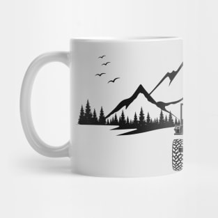 Willys Off Road Mountain Adventure Scene (black) Mug